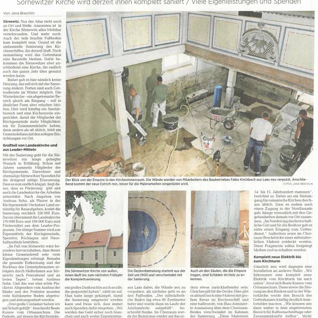 s_oschatz-artikel-aoernewitz | Kirche Oschatzer Land - Neuigkeiten - Baustelle statt Gottesdienst in Sörnewitz